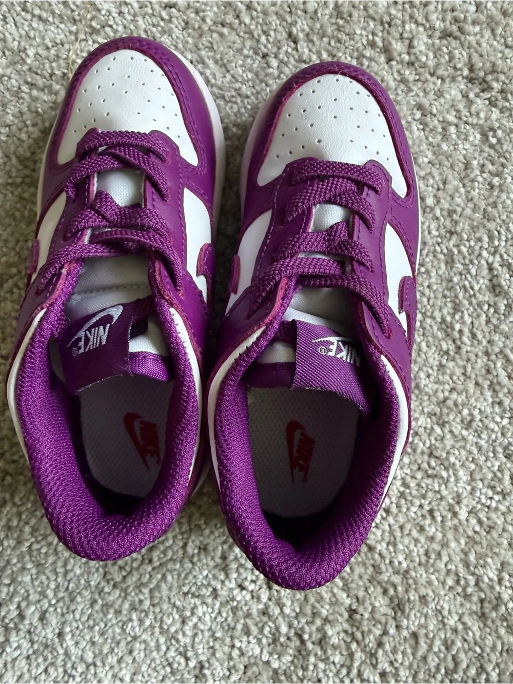 Nike Kids Purple and White Low-Top Sneakers